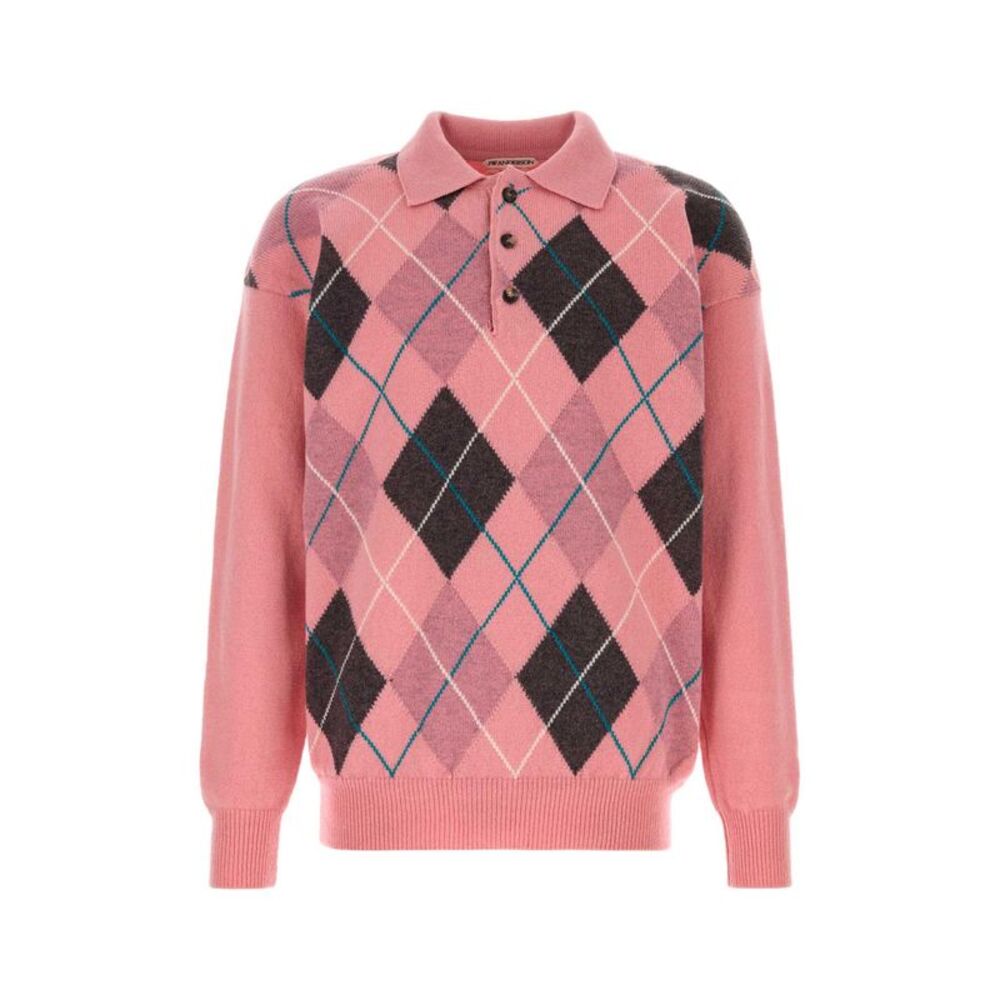 Jw Anderson Men Pink Wool Polo Shirt